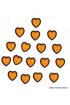 Пуговицы Оранжевые сердечки